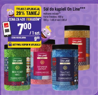 Sól do kąpieli On Line promocja w POLOmarket