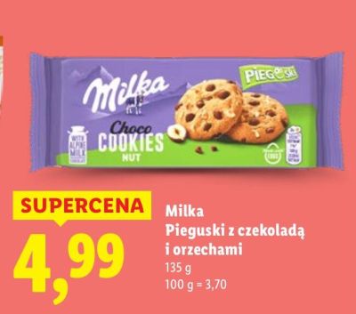 Ciasteczka Milka Pieguski z czekoladą i orzechami  promocja w Lidl