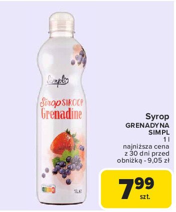 Syrop grenadine Simpl promocja