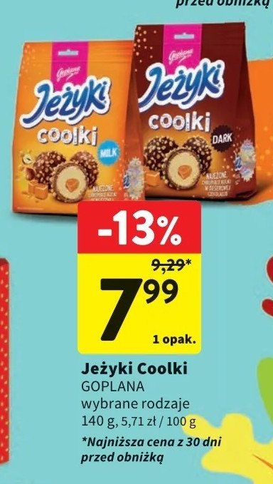 Ciastka dark Jeżyki coolki promocja