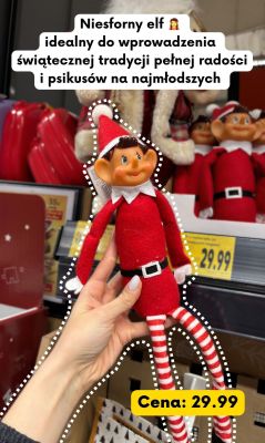 Elf świąteczny - lalka dekoracyjna promocja w Kaufland