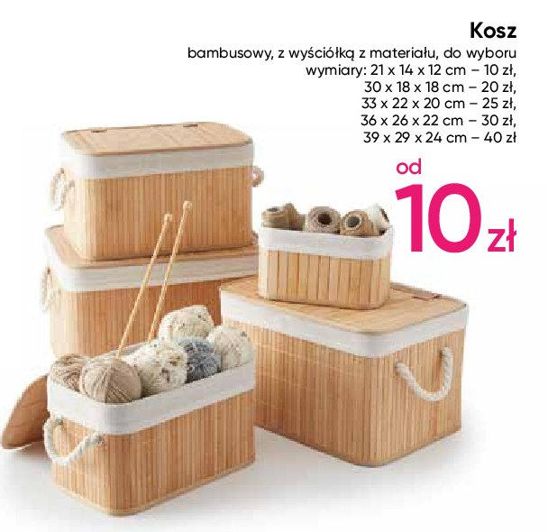 Koszyk bambusowy 21 x 14 x 12 cm promocja