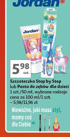 Szczoteczka do zębów 3-5 lata niebieska Jordan step by step promocja