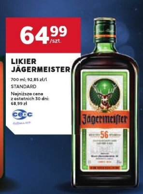 Likier Jägermeister Winter 700 ml 92,85 zł/l promocja w Stokrotka