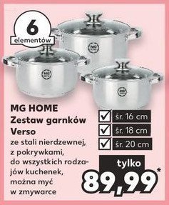 Komplet garnków verso Mg home promocja