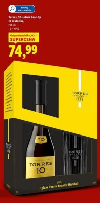 Brandy Torres 10-letnia ze szklanką promocja w Lidl