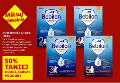 Mleko Bebilon 2, 3, 4 lub 5 promocja w Lidl