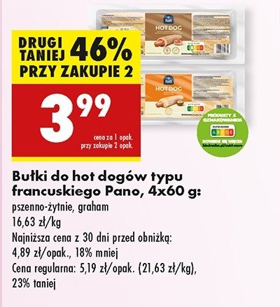 Bu艂ki do hot dog贸w typu francuskiego graham Pano promocja