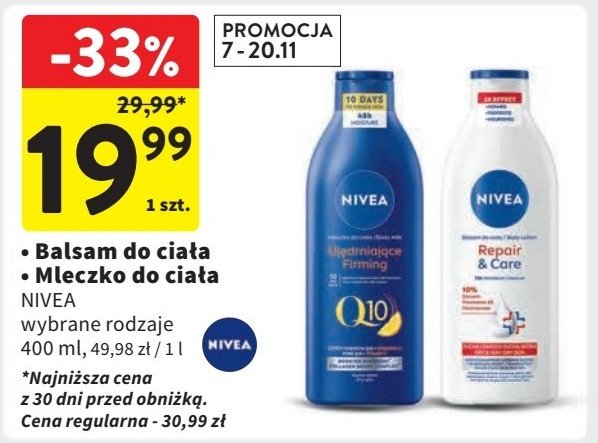 Mleczko do ciała ujędrniające Nivea q10 promocja