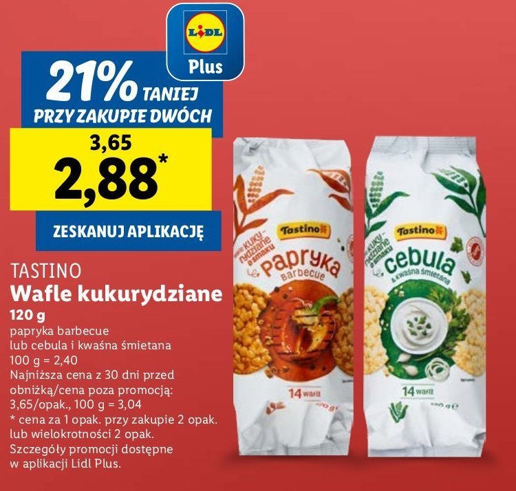 Wafle kukurydziane papryka Tastino promocja
