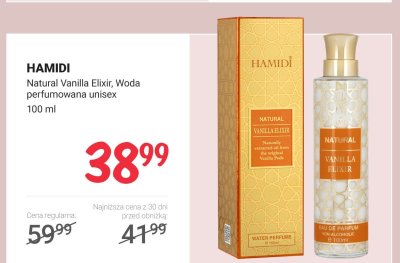 Woda perfumowana Natural Vanilla Elixir unisex promocja w Rossmann