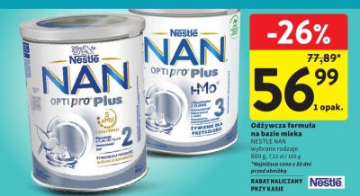 Odżywcza formuła na bazie mleka NESTLE NAN Optipro Plus wybrane rodzaje promocja w Intermarche