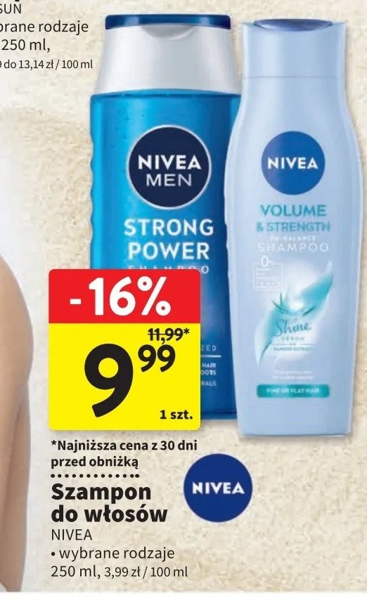 Szampon pielęgnacyjny do włosów cienkich bez objętości Nivea volume & strenght promocja