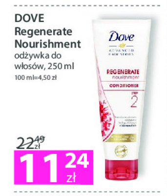 Odżywka do włosów nourishment Dove regenerate promocja