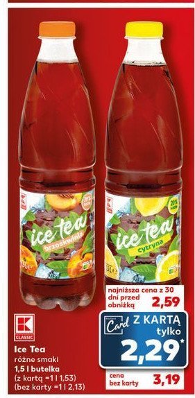 Napój brzoskwiniowy K-classic ice tea promocja
