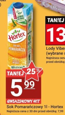 Sok Pomarańczowy 1l - Hortex promocja w Hitpol