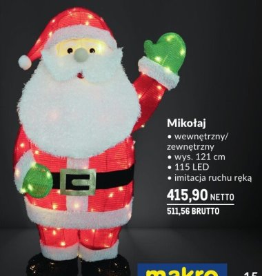 Dekoracja świąteczna Mikołaj wewnętrzny/zewnętrzny promocja w Makro