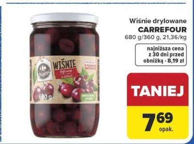 Wiśnie drylowane Carrefour promocja w Carrefour