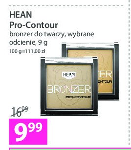 Bronzer do twarzy almond 402 Hean pro-contour Hean cosmetics promocja