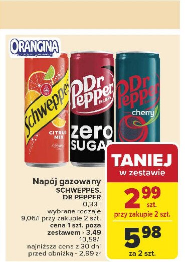 Napój zero Dr pepper promocja w Carrefour