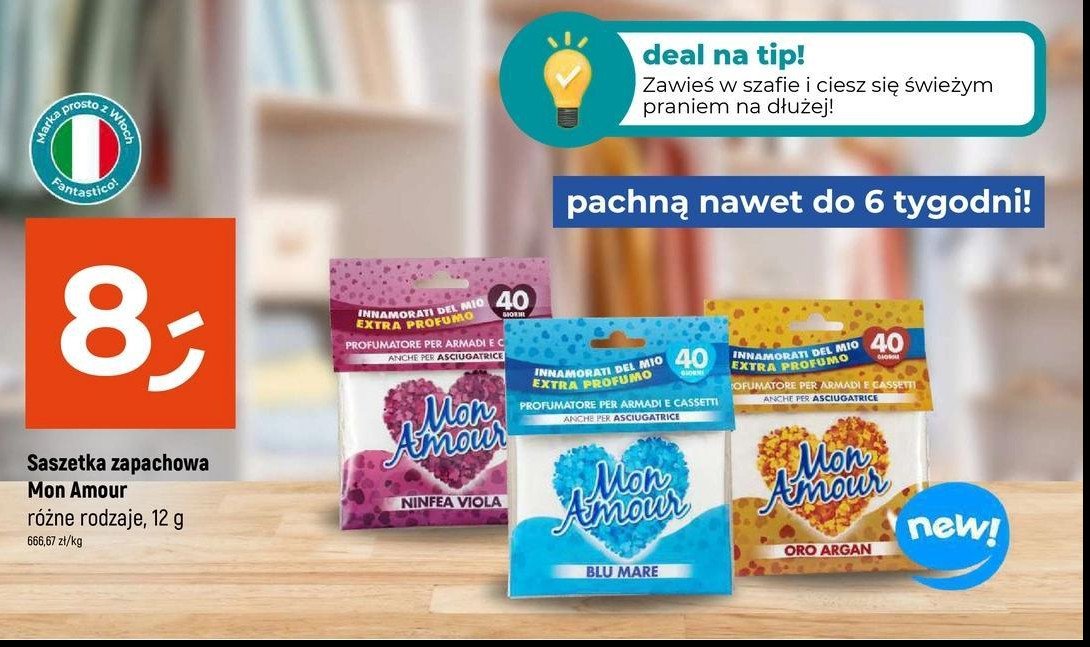 Saszetka zapachowa mon amour ninfea viola promocja w Dealz