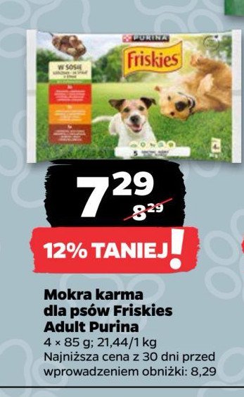 Karma dla psa wołowina kurczak i jagnięcina w galaretce Purina friskies promocja