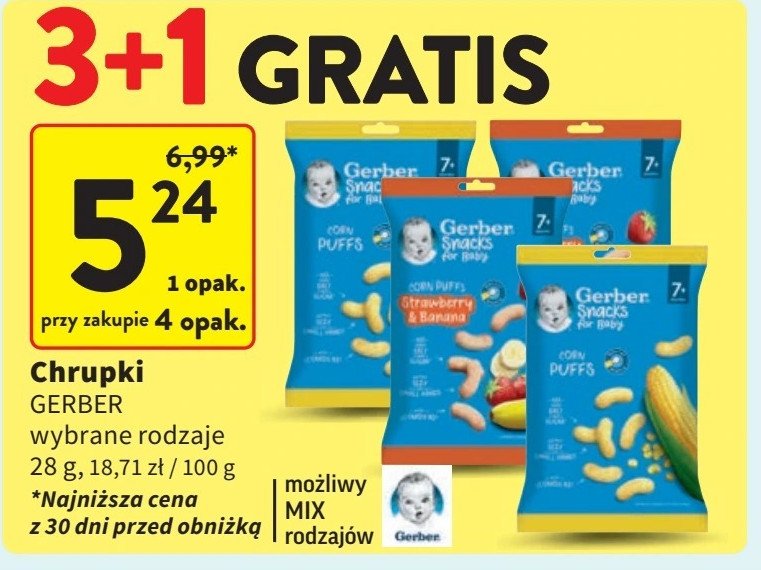 Chrupki marchewkowe serduszka Gerber organic promocja w Intermarche