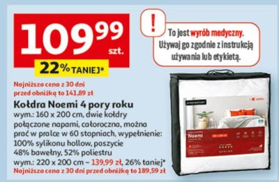 Kołdra Noemi 4 pory roku promocja w Auchan