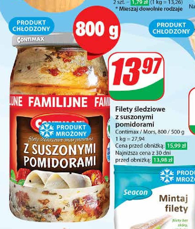 Filety śledziowe z suszonymi pomidorami Contimax promocja