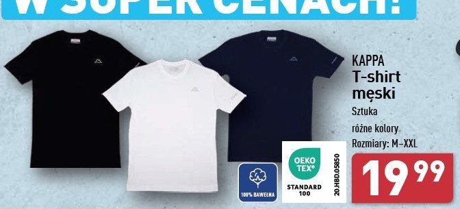 T-shirt męski rozm. m-xxl Kappa promocja w Aldi