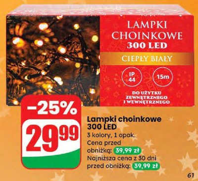 Lampki choinkowe 300 LED promocja w Dino