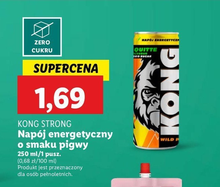 Napój energetyczny pigwa Kong strong wild power promocja w Lidl