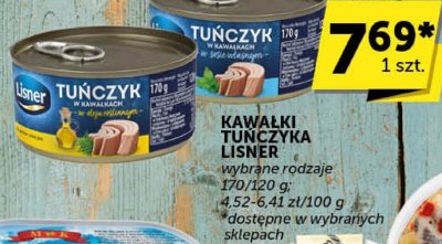 Kawałki tuńczyka Lisner promocja w Groszek