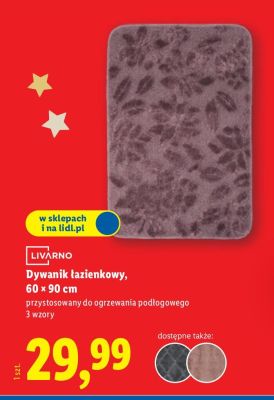 Dywanik łazienkowy 60 × 90 cm promocja w Lidl