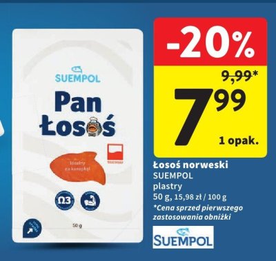 Łosoś norweski piastry SUEMPOL promocja w Intermarche