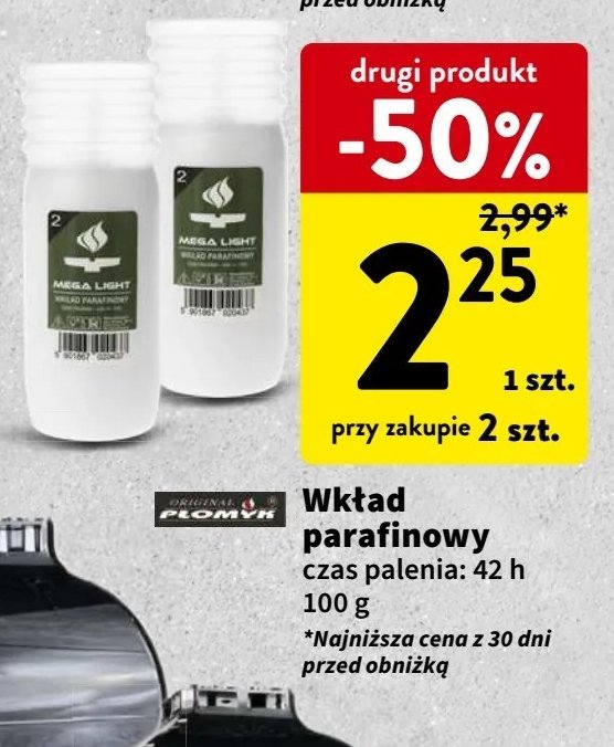 Wkład parafinowy 42h PŁOMYK promocja