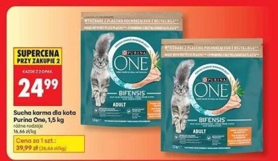 Sucha karma dla kota Purina One 1,5kg promocja w Biedronka