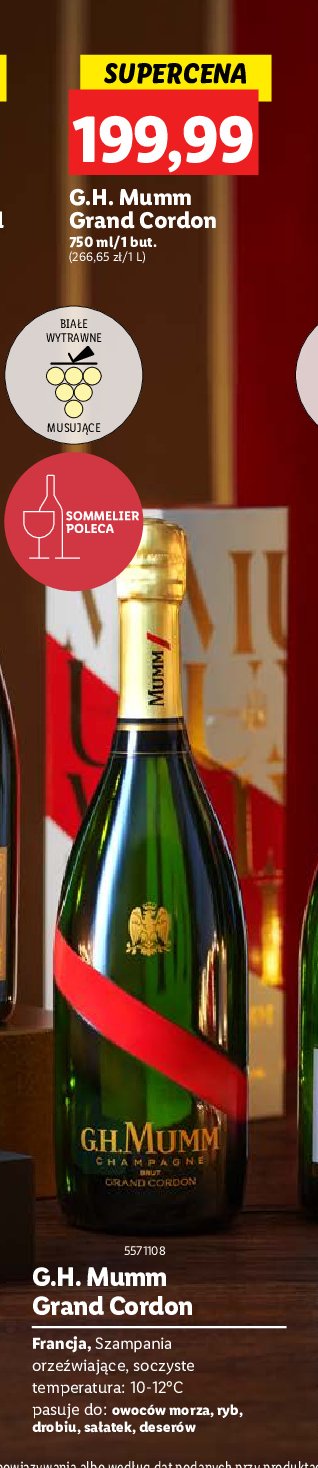 Szampan G.H. MUMM GRAND CORDON promocja