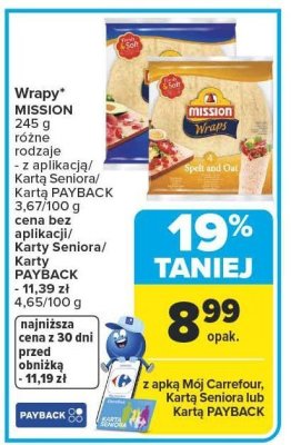 Wrapy MISSION różne rodzaje promocja w Carrefour