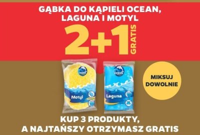 Gąbka do kąpieli Ocean, Laguna i Motyl 2+1 GRATIS promocja w Netto