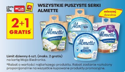Serek Almette puszysty 2+1 Gratis promocja w Biedronka