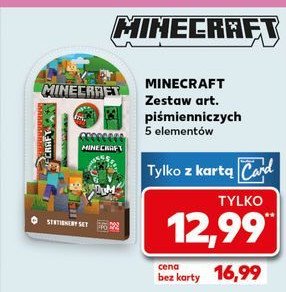 Zestaw minecraft linijka 15 cm + ołówek + notatnik + arkusz naklejek + gumka promocja w Kaufland