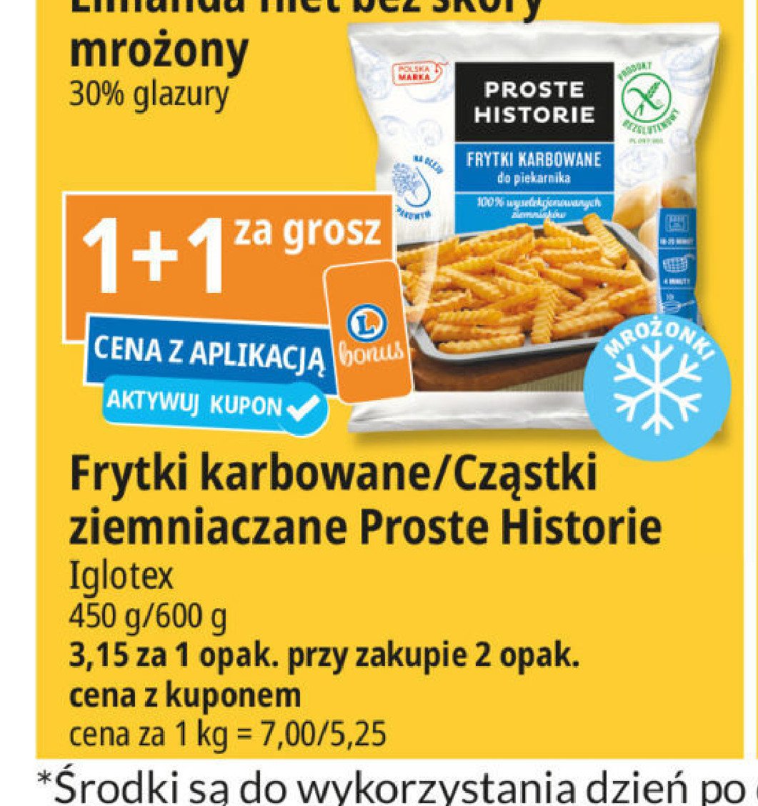 Cząstki ziemniaczane ze skórką Iglotex proste historie promocja w Leclerc