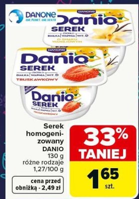 Serek homogenizowany DANIO różne rodzaje 130 g promocja w Carrefour
