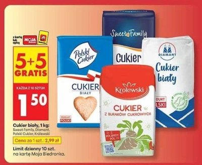 Cukier biały 1kg Polski Cukier promocja w Biedronka