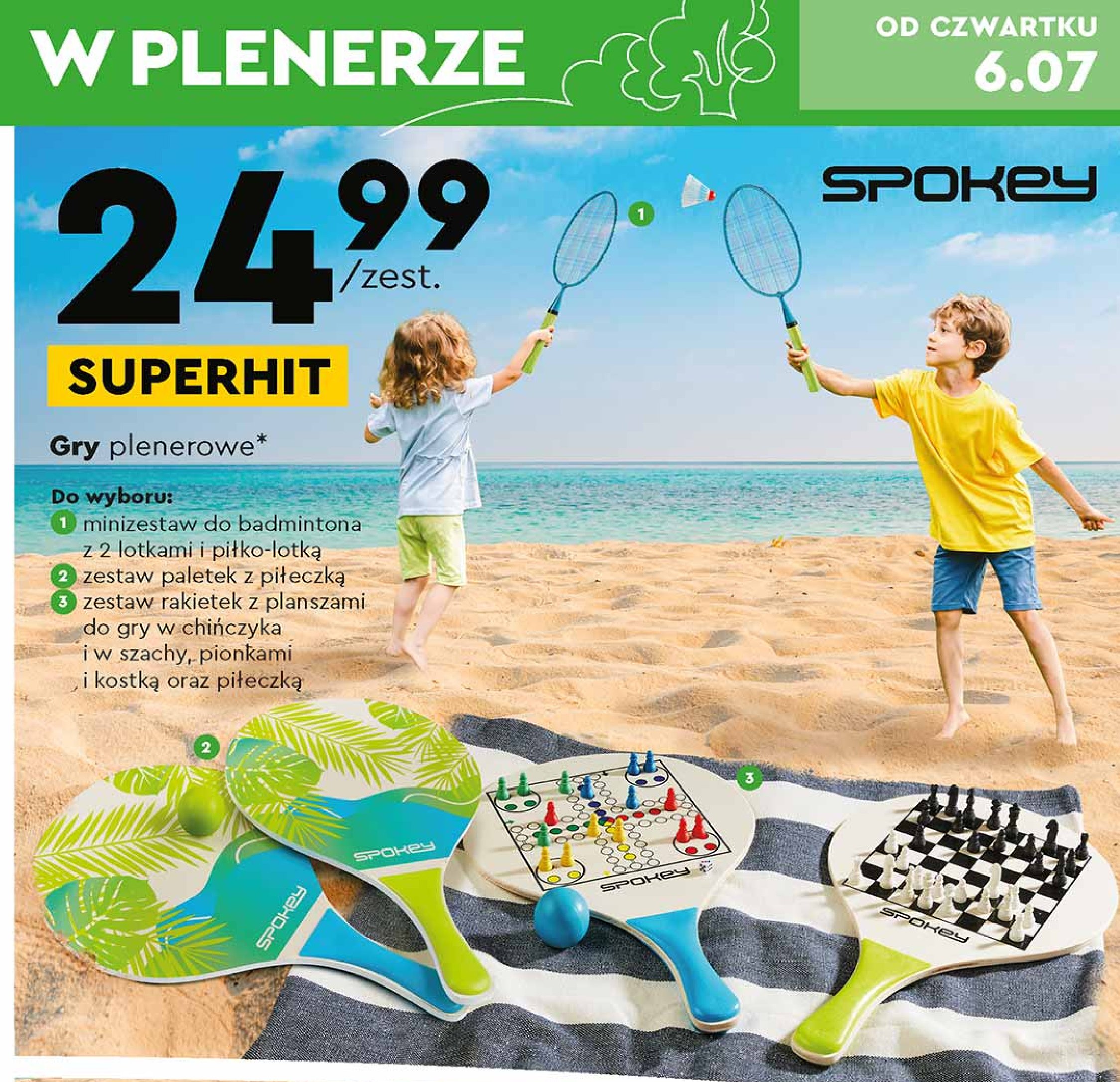 Zestaw paletek + pi艂eczka Spokey promocja