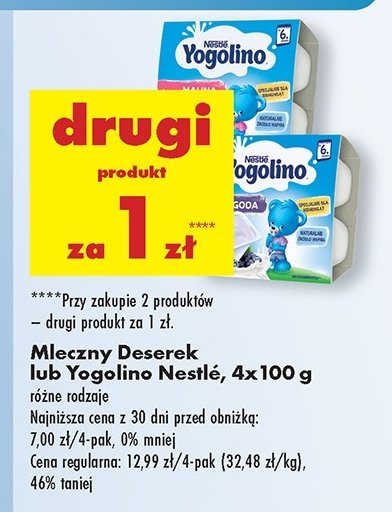 Deserek jagodowy Nestle yogolino (jogolino) promocja w Biedronka