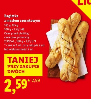 Bagietka z masłem czosnkowym promocja w Lidl