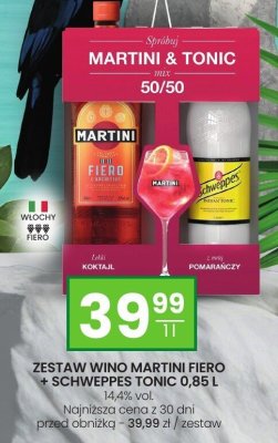Zestaw wino Martini Fiero + Schweppes Tonic 0,85l promocja w Twój Market