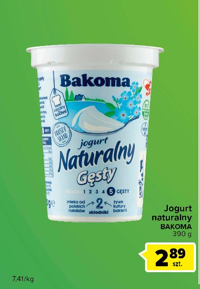 Jogurt naturalny Bakoma naturalny promocje